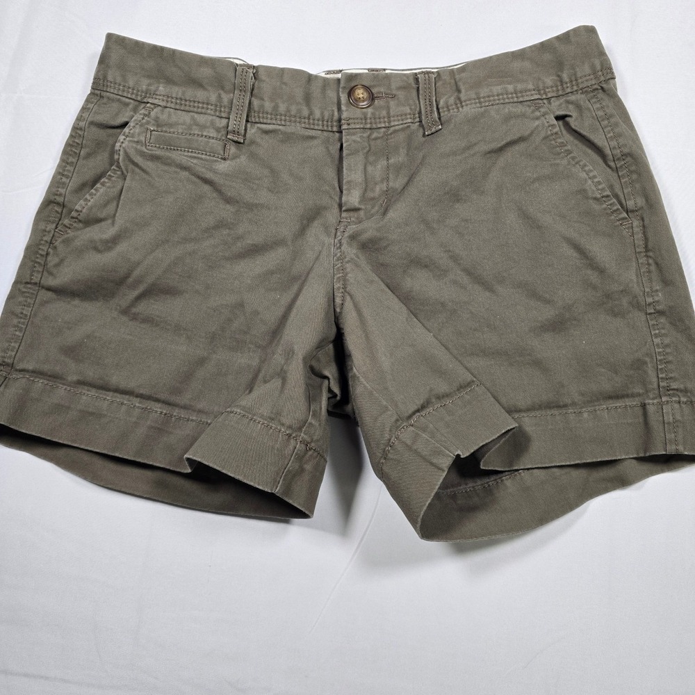Old‎ Navy Perfect 5 Shorts Womens 2 Olive Green Favorite Khakis Stretch Chino
